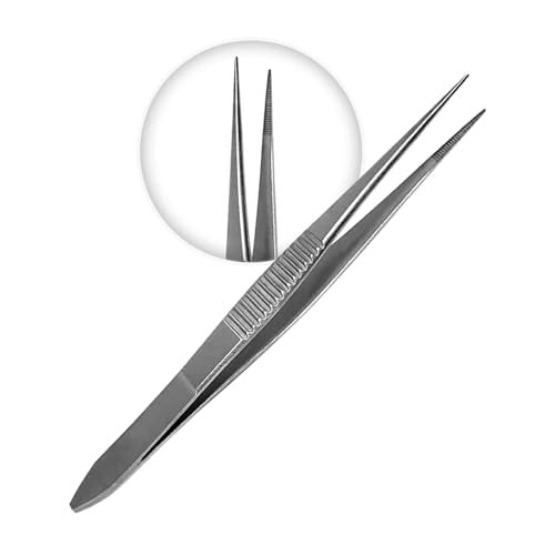 Splinter Forceps - Fine Point - Tweezers Stainless Steel Straight & Curved (Straight 3.50") - size: Straight 3.50"