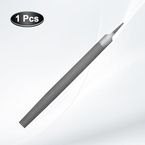 HARFINGTON 12" Half Round Medium Cut File Double Cut Teeth Medium Metal File High Carbon Steel T12 without Handle for Metal Wood Tool Sharpener, Gray - size: 12"