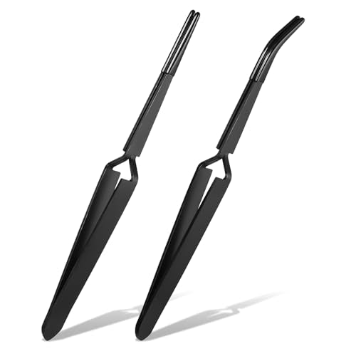 Reverse Tweezers for Crafting, 2 Pcs Rubber Tipped Tweezers