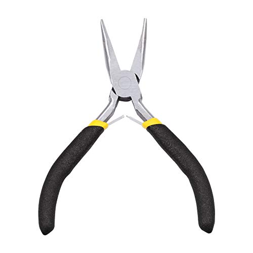 Mini Bent Nose Pliers for Jewelry Making 5 Inch Smooth Jaw Micro Beading Pliers Precision Handcraft DIY Hand Tool - size: Bent Nose