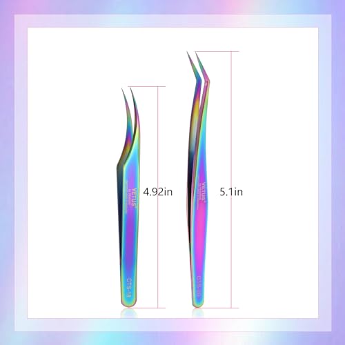 Fiber Tip Tweezers for Lash Extensions Precision Eyelash Isolation, (2PCS) - style: 2PCS CTS-18+20