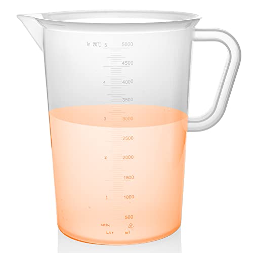 Plastic Graduated Measuring and Mixing Pitcher - 5000ml - size: 5 Liter