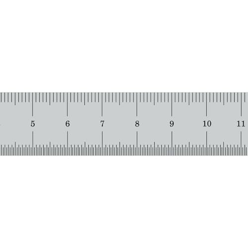 PEC Tools Made in USA 6"/150mm Rigid D/M Metal Ruler, 10ths 50ths 1mm 0.5mm - color: Rigid, size: 6"