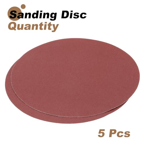 uxcell 5pcs 10-Inch Sanding Discs, 120 Grits Aluminum Oxide Hook and Loop Stick Back Sandpapers, No-Hole Round Wet/Dry Sander Papers, Sand Auto Car Paint, Wood, Metal - size: 120 Grits
