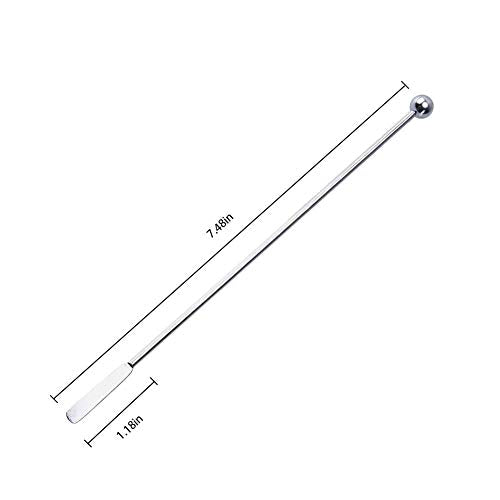 10 pcs Stainless Steel Coffee Beverage Stir Sticks Cocktail Stirrers Drink Swizzle Stick 7.4" Swizzle Stick Picks Tools - color: Silver-10 Pieces