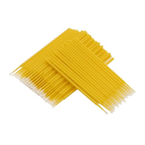 Saihisday Touch Up Paint Brushes for Automotive Paint Chip Repair Disposable Micro Applicators 2.5MM Yellow 100PCS - color: Yellow
