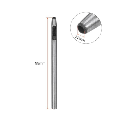 HARFINGTON Hollow Punch for Leather 3mm Round Hole Punch Tool for Belt Puncher Carbon Steel Single Punch for Watch Belts Cut Leather Craft Rubber Paper Fabric Plastic Soft Material - size: 3mm