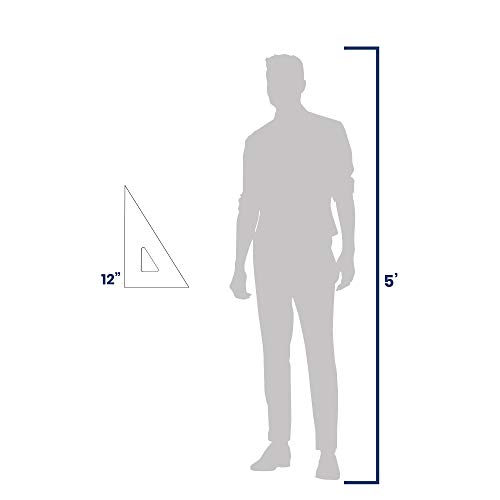 Pacific Arc Drafting Triangle, 12-inch, 30/60/90 Degrees, w/Inking Edge, Topaz - color: Topaz, size: 12-in, 30/60/90 degrees