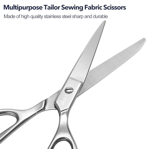 LIVINGO Tailor Fabric Sewing Scissors - 8" Professional Forged Stainless Steel Heavy Duty Metal Shears All Purpose, Crafting Ultra Sharp Scissors for Dressmaking Upholstery Cloth Leather and Felt - size: 8 Inch