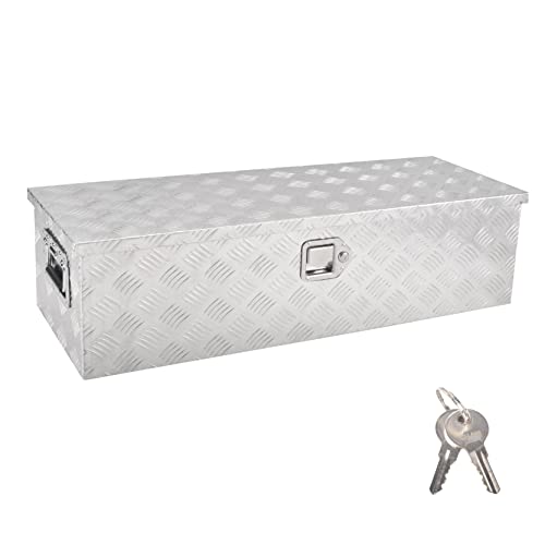 39" Aluminum Truck Tool Box with Side Handle, Silver(39"×13"×10") - color: Silver, size: 39"x13"x10"