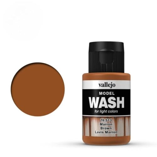 Vallejo - Wash FX | Brown 35 ml. (1.18 fl.oz.) | Designed for Light Colors | Visual Realism for your Projects | Brush or Airbrush Use - style: Brown 35 ml. (1.18 fl.oz.)