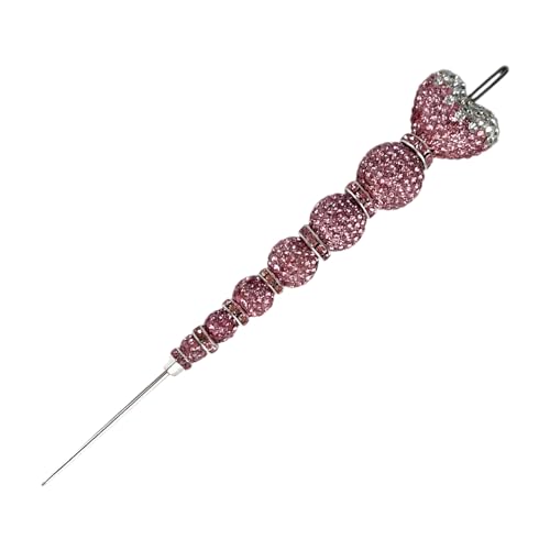 Crystal Rhinestone Decorating Scriber Tool, Sugar Craft Needle for Cake and Cookie Icing, 5 Colors Blue, Pink, Black, Red, Green (Pink) - color: Pink