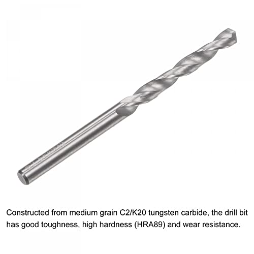 uxcell Solid Carbide Drill Bits, 2.6mm C2/K20 Tungsten Carbide Jobber Drill Bits Straight Shank Drilling Tool for Stainless Steel Aluminum Iron Metal Plastic 2pcs - size: 2.6mm