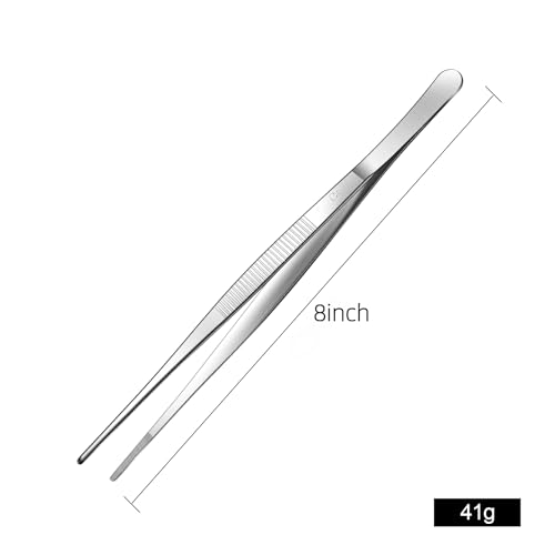 Aniso Long Tweezers, Stainless Steel, 8 inches - size: 8 inches