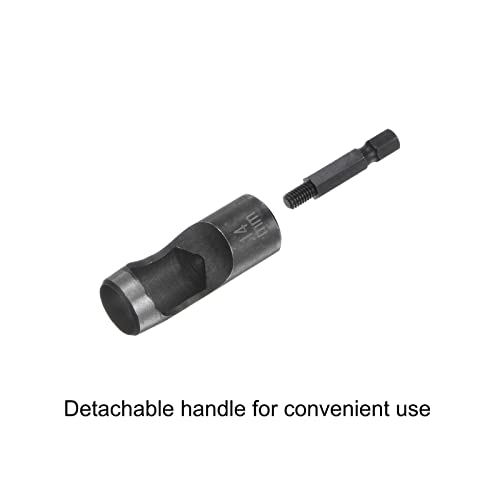 HARFINGTON Leather Hollow Punch Hex Shank for Drills, 14mm Dia Hole Punch for Thick Fabrics Leathercraft Working - size: 14mm