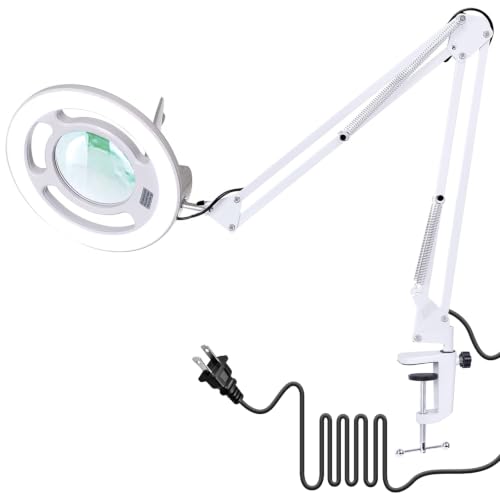 KIRKAS Magnifying Glass with Light, 2,200 Lumens Magnifying Lamp 12X - color: White 28in