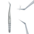 High Precision Lash Tweezers for Individual and Volume Eyelash Extensions Pointed Premium Stainless Steel Curved Fiber Tip Professional Isolation Tweezer - color: A-01