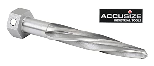 Accusize Industrial Tools 13/16 inch Bridge Reamer, Magnetic Hex Shank, Hss Spiral Flutes Aligning Reamers, Car Reamers, 1523-8035 - size: 13/16 inch