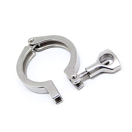 TC 2" Tri Clamp with Wing Nut Stainless Steel 304 Heavy Duty Sanitary Clamp Single Pin Tri Clamp Clover with Silicone Gasket(5 pack) - size: 2 inch(5 pack)