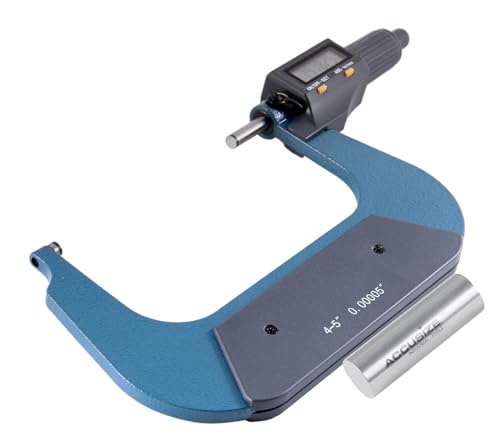 Accusize Industrial Tools 4-5''/100-125 mm by 0.00005''/0.001 mm 2 Keys Electronic Digital Outside Micrometer, Metric/Imperial, Md71-0005 - size: 4-5"