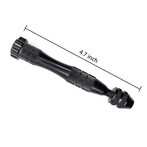 KINGFOREST Hand Drill, 20pc HSS Bits 0.8-3mm, for Wood Resin（Black） - size: black-20pcs drills