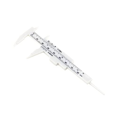 10pcs Plastic Vernier Caliper Mini Plastic Caliper Double Scale Measuring Tool for Jewelry Eyebrow Stencil 0-80mm/0-3.15 Inch White