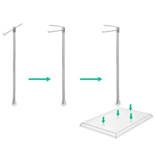 Action Figure Stand with Flexible Bendable Metal Arm, Adjustable Waist Clamp Display Stand Compatible With HG RG SD SHF Gundam 1/144 Models, Stop Motion Rig for Posing.（3Pack Clear） - color: Clear
