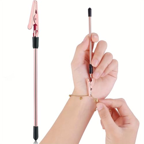 1PC Bracelet Assistance Tool Hands Free Clasp Clamp Precision Hooking for Jewelry Making Bracelet Fastening and Repair, Silver - color: Silver