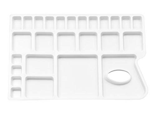 Zahepa Watercolor Palette Tray with Thumb Hole, 20 Wells, Paint Mixing Box - style: Rectangle - 16 Compartments