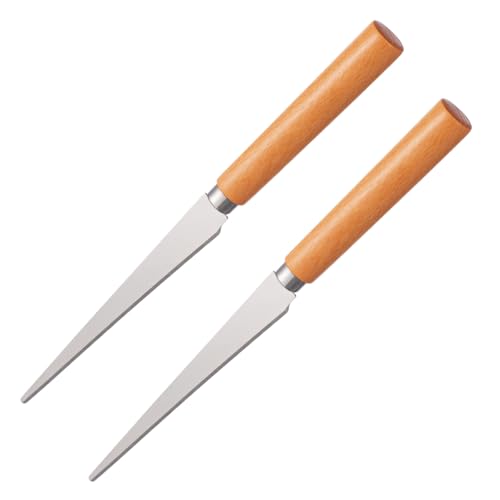 PACKOVE 2pcs Fettling Knife Wooden Handle Clay Carving Tool