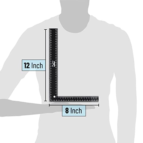 Mr. Pen- Metal Carpenter Square, 8 x 12 Inch - color: Black