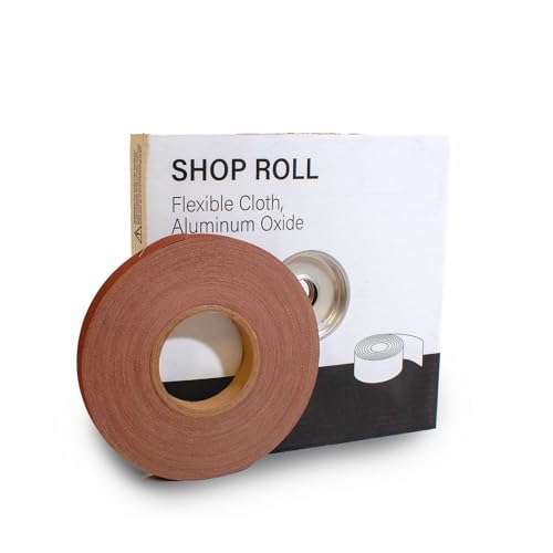 VSM 1" x 50yd (150'), 80 Grit (Medium) Aluminum Oxide Sanding Shop Roll, F-Weight Cotton Cloth Backed Sandpaper Roll for Hand Finishing, Woodworking, Metal Working, Polishing (Pack of 2) - size: 1IN x 50YD (Pack of 2), style: 80 Grit