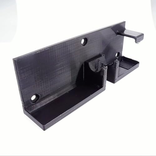 Airbrush Wall Mount Holder with Drip Trays & Anti-Tilt for Iwata Eclipse - Black