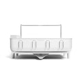 simplehuman Steel Frame Dishrack, Large Capacity Dish Drying Rack, 360º Easy Drain Swivel Spout, Utensil & Wine Glass Holder, Anti-Residue Coating, Moisture Control Surface, White - color: White, size: Full-Size (20'' X 22.3'' X 11.5'')