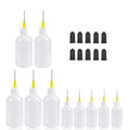 20pc 30ml & 50ml Precision Tip Applicator Bottles Kit - 10 Plastic Squeeze Bottles & 10 Black Syringe Caps for Liquid, Glue, Oil, Acrylic Paint - size: 30ml50ml-20pcs