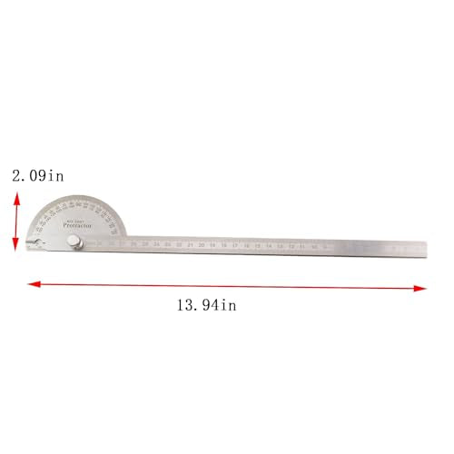 Stainless Steel Angle Gauge 180 Degree Adjustable Semi Circular Protractor Suitable for Angled Installation Engineering Surveying Architectural Design