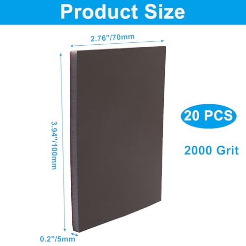 20 PCS Ultra Fine 2000 Grit Sanding Sponge - size: 2000 Grit