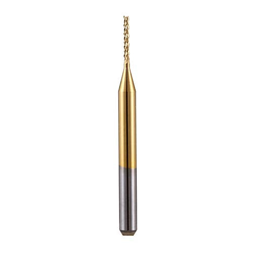 10Pcs 1/8'' Shank 1.0mm Titanium Coat Carbide End Mill Engraving Bits CNC Rotary Burrs Tool for PCB Mould Plastic Fiber Carbon Fiber Hardwood - size: 1.0mm