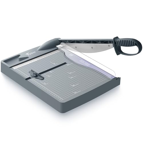 Firbon 12 Inch Guillotine Paper Cutter, Heavy-Duty Paper Trimmers, Gray - color: Gray