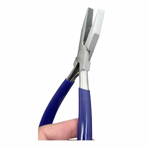 Hair Extension Plier for I Tip & K Tip – 7 Inch Flat-Tip Fusion Bond Precision Tool with Textured Grip Jaw for Keratin and Bead Extension Placement, Professional Salon-Grade Pliers By MIRACLE - size: 7" Blue
