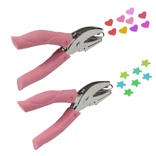 Handheld Hole Paper Punch Kit, 1/4 Inch - size: Heart & Star