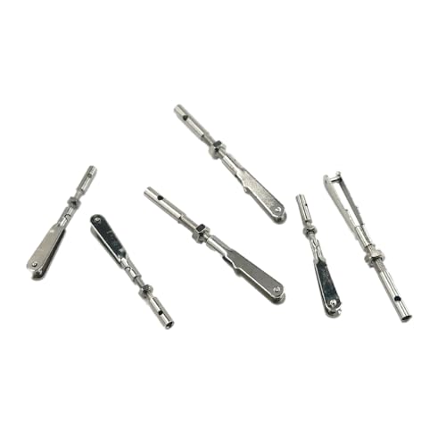 6PCS RC Airplane U-Clip Clamp Metal Clevis with Pull Rod Connector Coupler Pushrod Connect Shaft for RC Plane Helicopter Fixed Wing Parts DIY Model Aircraft Connection Accessories (M2/M3 Size Style 1) - style: M2/M3 Size Style 1