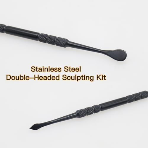 Joyangy 3-Pack Wax Carving Tools 4.6Inch Stainless Steel Double-Ended - size: 3 Pack(Black)