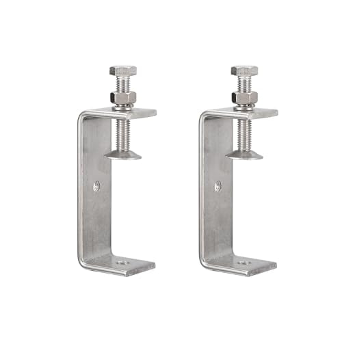 2 Pack 304 Stainless Steel C Clamps with 100mm/3.94" Stable Wide Jaw Opening Tiger Clamp for Woodworking Welding Construction Household Mount - size: 100mm/3.94"