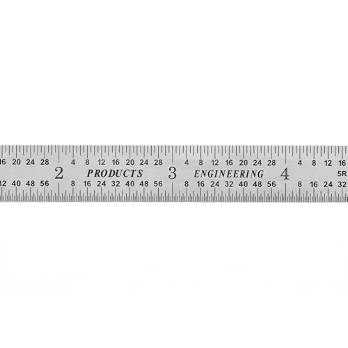 PEC Tools 6 Inch Flexible Metal Rule -5R Graduation, Made in USA - color: Carbon Steel-Flexible, size: 6"