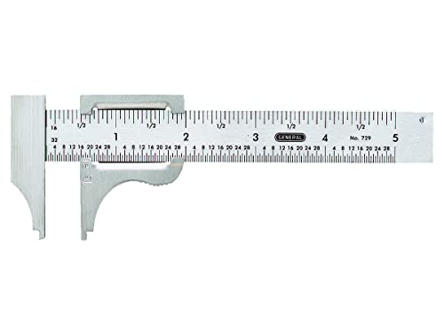 General Tools Slide Caliper #729, 16th and 32nd Graduation, 0 to 4-Inch Range, Inside and Outside Measurement
