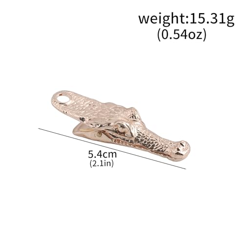Vintage Crocodile Head Journal Clip - 3.4 Inch Heavy Duty Alligator Metal Book Clip Pin, Solid Decorative Bookmark Paper Organizer Notebook Holder Planner for Home Office Desk - color: Small Pink Clip