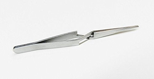 Cross Lock Tweezer Short Pointed Self Closing 4-3/4" Reverse Action Forcep S.S. By JTS