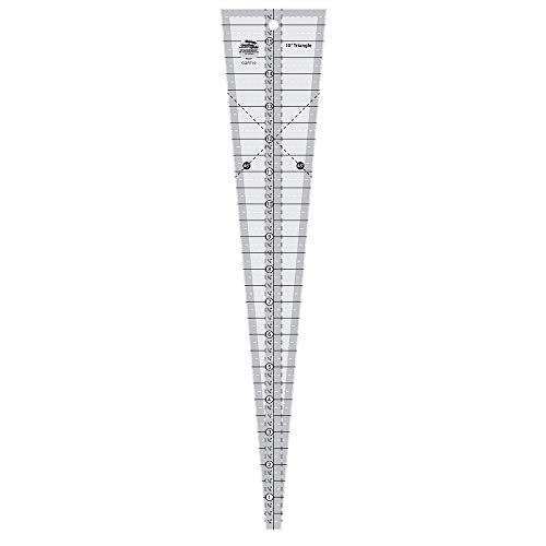 Creative Grids 10 Degree Triangle Ruler – CGRT10 – Made in USA, 3-1/4in x 16in, Non-Slip Grip Acrylic Quilting, Sewing, Crafting, Patchwork Ruler & Template
