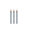 3PCS HRC60 2 Flutes Micro Carbide Flat End Mill 0.6mm Cutting Dia × 4mm Shank × 50mm OAL – Precision CNC Router Bit for Metal, PCB, Plastic, Mold Milling with ALTIN Coating - size: Cutting diameter 0.6mm
